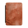 Terracotta marble with gold speckles personalized Kindle case, front view
