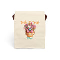 Personalized Trick or Treat kitty candy bucket canvas lunch bag with custom name