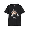 Personalized Lazy Lab dog t-shirt – black crewneck with Labrador illustration and custom name