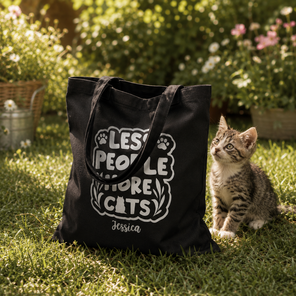 Personalized leopard stationery tote bag shown worn on shoulder, lifestyle photo