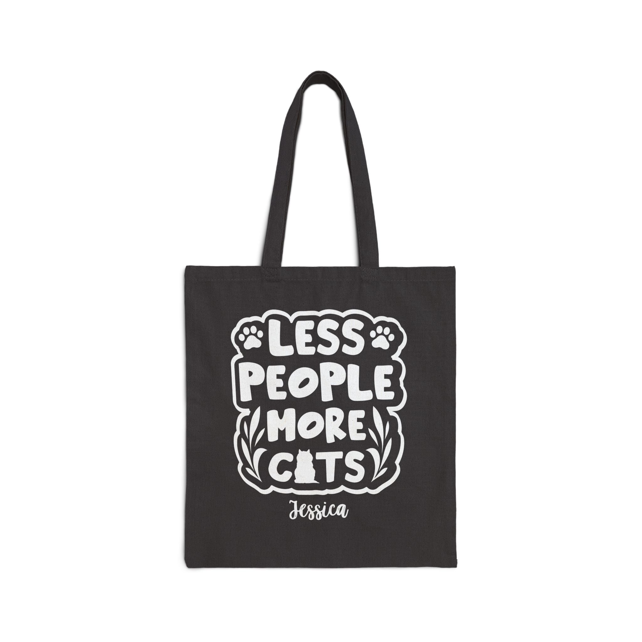 Personalized leopard print stationery canvas tote bag with custom name