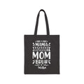 Personalized mom canvas tote bag with custom name, mama mommy mom bruh design