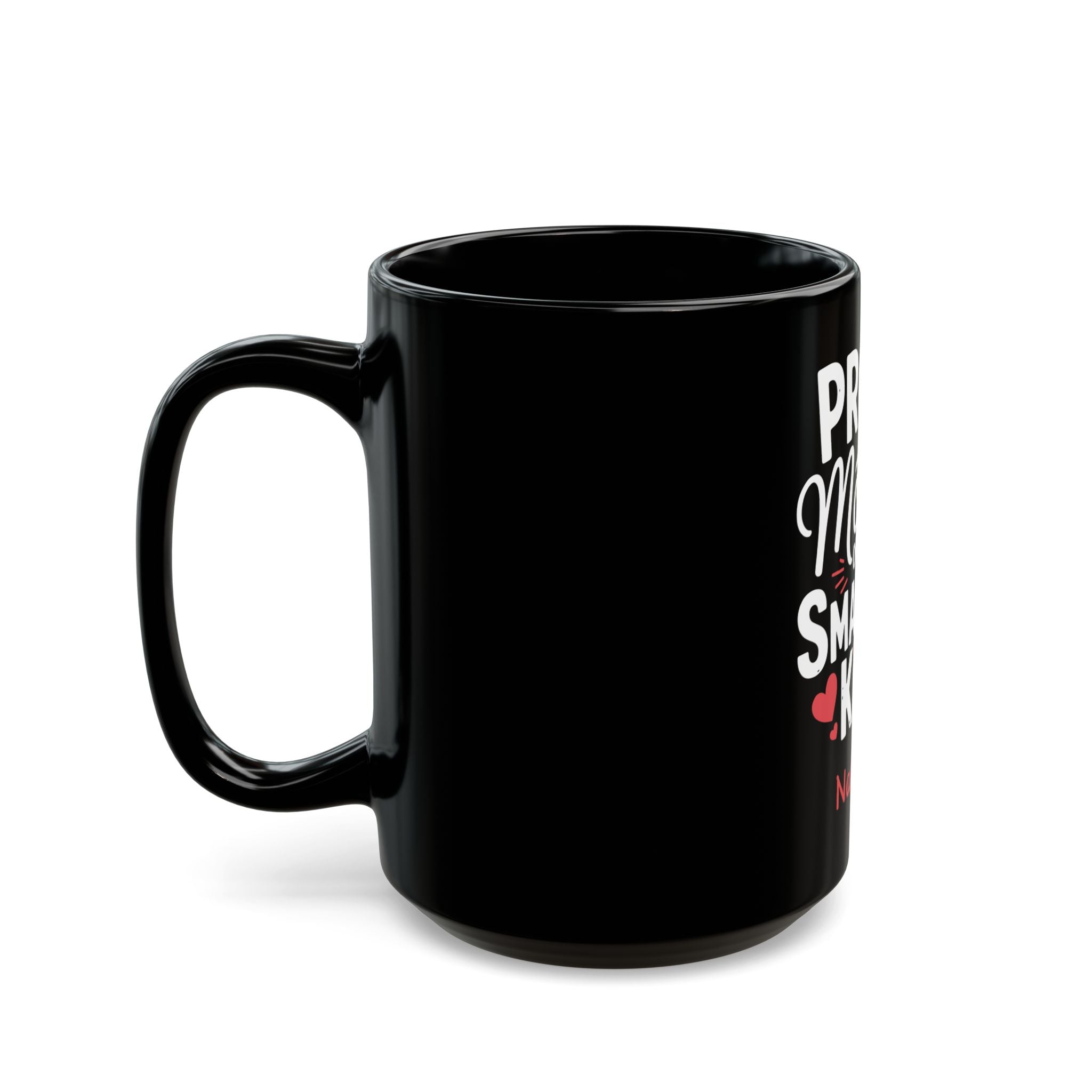 Black ceramic mom mug side view - personalized birthday or Mother's Day gift