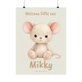 Personalized mouse nursery poster with custom baby name and birth date