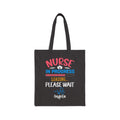 Personalized nursing student canvas tote bag with custom name, nurse in progress loading design