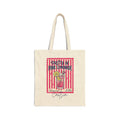 Personalized pretty in pink lemonade canvas tote bag with custom name