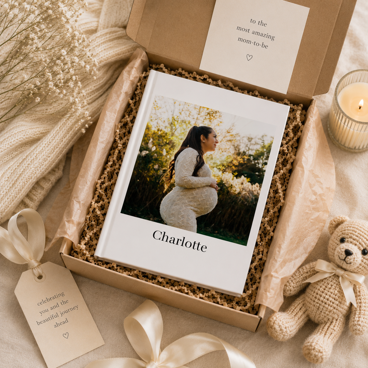 Personalized classic maternity journal lifestyle – pregnancy notebook as baby shower gift