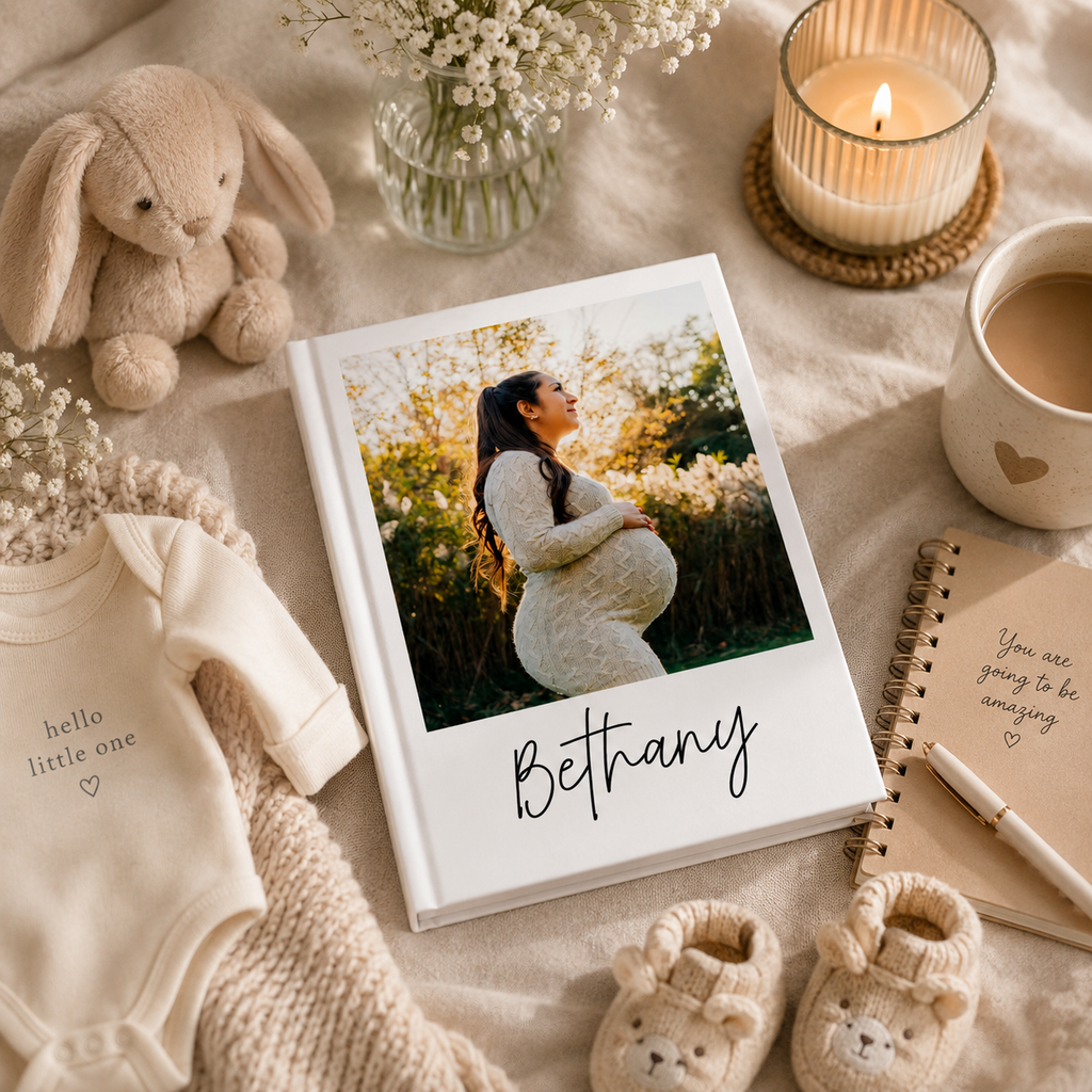Pregnancy journal script open flat – casewrap binding and 90gsm pages