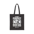 Personalized rugby girl canvas tote bag with custom name