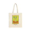 Personalized margarita canvas tote bag with custom name, salt rim summer design