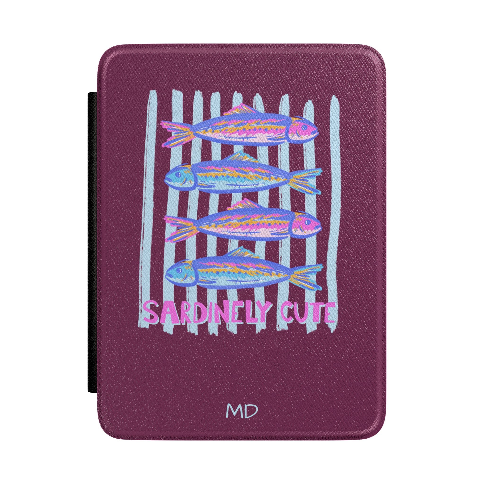 Personalized sardine kindle case with Sardinely Cute design, main product shot