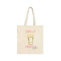 Personalized tequila canvas tote bag with custom name, tan lines and tequila design