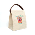 Personalized Trick or Treat teal candy tote canvas lunch bag with custom name