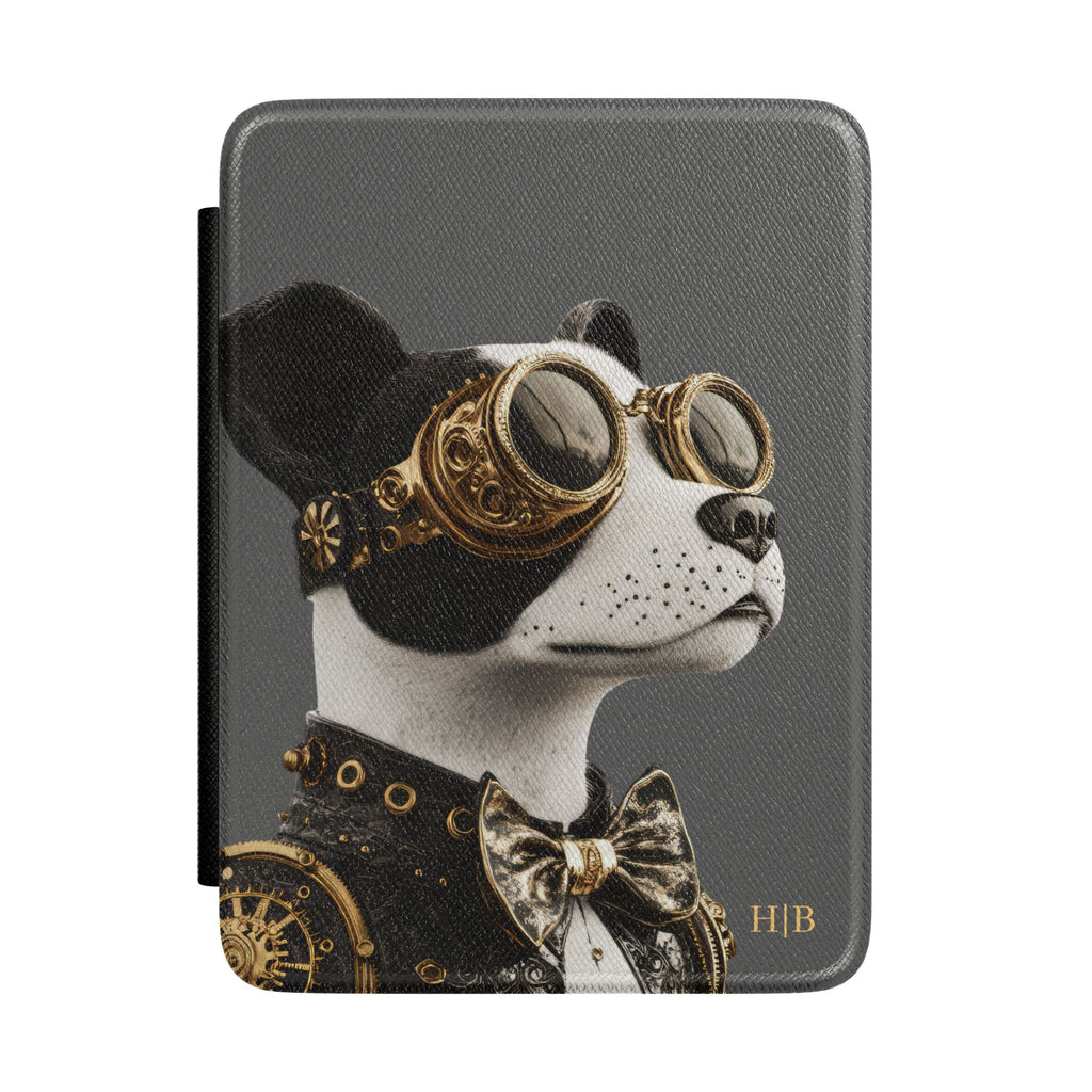 Personalized Terrier Kindle case front cover design with custom initials