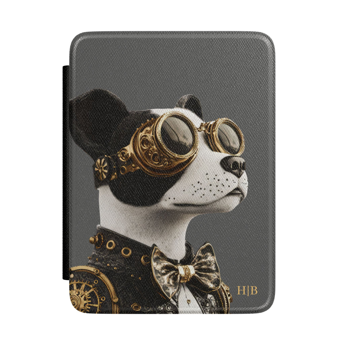 Personalized Terrier Kindle case front cover design with custom initials