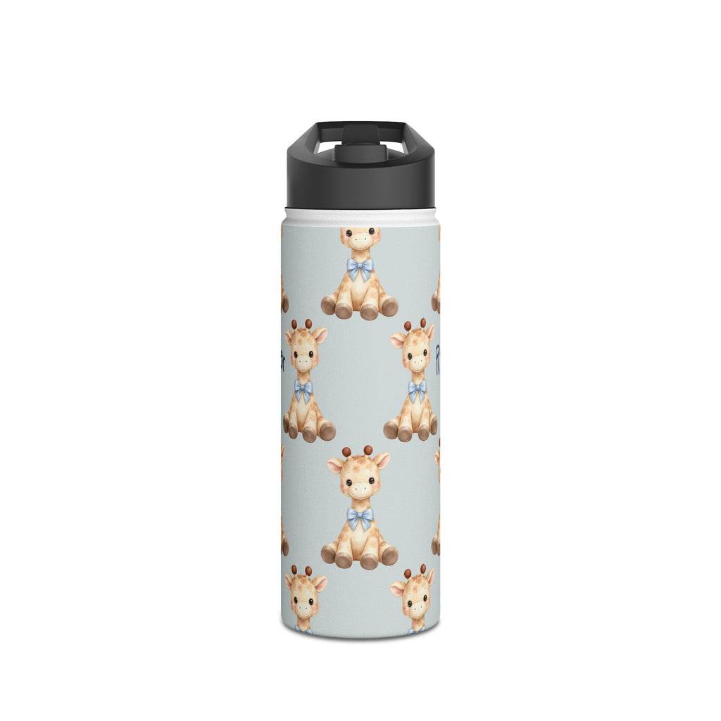Personalized baby giraffe water bottle size comparison