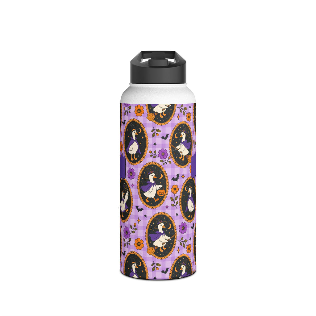 Personalized Halloween witchy goose water bottle gift setting