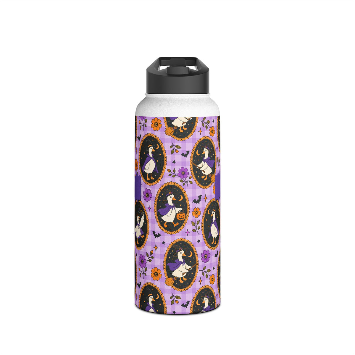 Personalized Halloween witchy goose water bottle gift setting