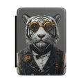 Personalized White Tiger Kindle case front cover design with custom initials
