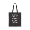 Personalized Wife Mom Boss canvas tote bag with custom name