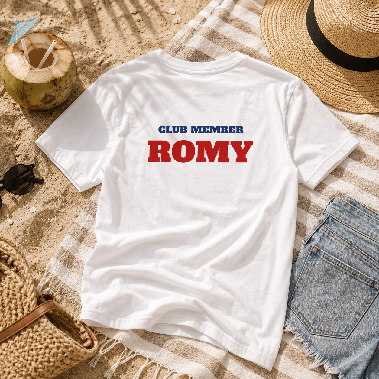 Personalized mom summer tee back view with custom name Club Member